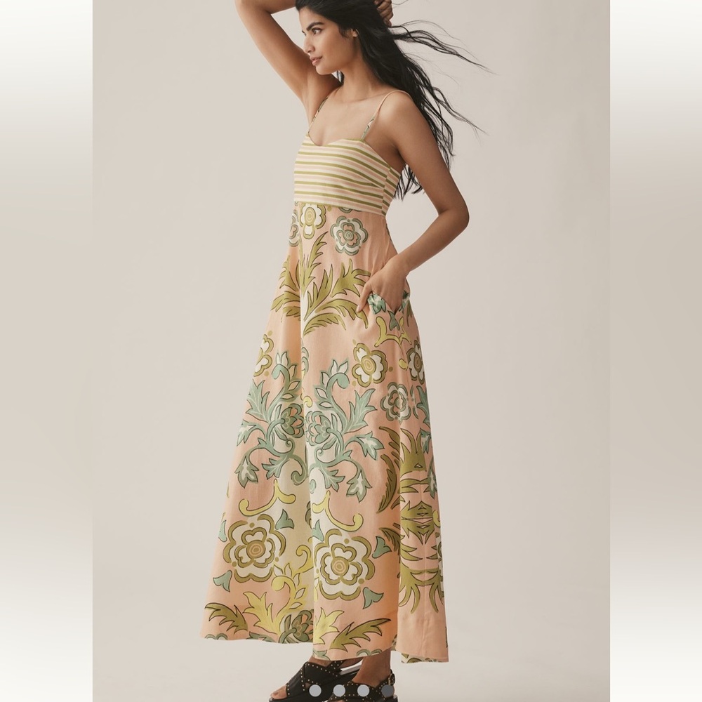 Anthropologie La Maise Studio Lucia Linen Maxi Dress - Picture 4 of 9
